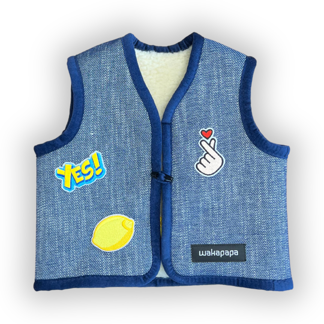 Teddyweste - Marina blau